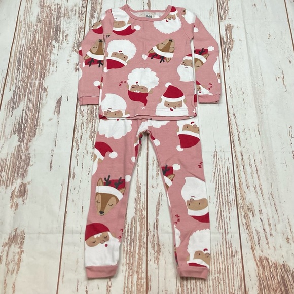 Carter's Other - Carter’s Pajama Set Mauve Santa Claus Long Sleeve Shirt & Pants Sz 2T